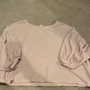 Free people waffle knit balloon sleeve sweater